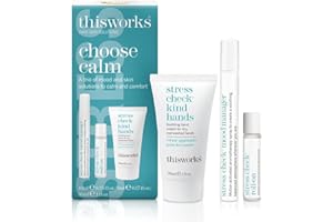This Works Choose Calm: The Stress Relieving Trio, A Moisturising Hand Cream with Shea Butter and Essential Oils, Mood Boosting Spray and Aromatherapeutic Roller Ball Gift Set