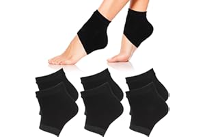 Sibba 3 Paar feuchtigkeitsspendende Fersensocken belüftetes Gel Ferse offene Zehensocken weiche Silikonsocken trockene harte rissige Haut atmungsaktiv wiederverwendbar SPA-Fußschutz Schwarz