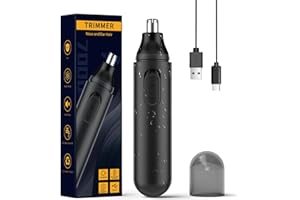 BRIGIN Nasenhaartrimmer-2023 Upgraded USB Wiederaufladbare Nasenhaartrimmer Ohrhaartrimmer für Männer und Frauen, IPX7 Wasserdicht Dual Blade Professioneller Schmerzfreier Nasen- und Gesichtshaarschneider
