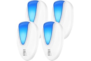 LOPHE 2025 Upgraded Ultrasonic Pest Repeller, 4Pcs Ultrasonic Pest Control Repeller Electronic Insect Repellents Mouse Repellers Plug In Round Mosquito Repellent Pest Repellers Indoors - No Radiation