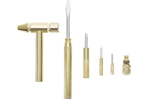 SG Store 6 w 1 Mini wielofunkcyjny młotek miedziany śrubokręt narzędzie metalowe narzędzie do naprawy młota zestaw używany do naprawy telefonów komórkowych, laptopów, zegarków, złoty