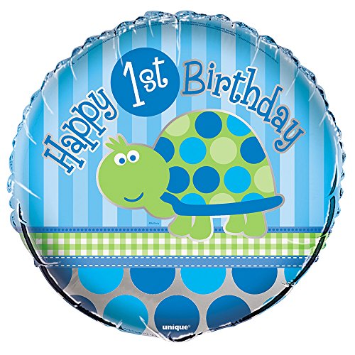 1. Geburtstag Schildkröte Blau, Bitte wählen:Folienballon 45 cm