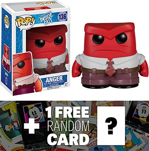 Anger: Funko POP! x Disney Pixar - Inside Out Vinyl Figure + 1 FREE Classic Disney Trading Card Bundle [48747]