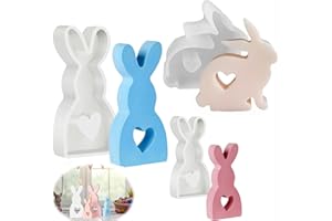 SOVANNA 3 Stück Silikonform Ostern, 3D Gießformen Silikon Ostern, Silikonformen Gießformen Ostern, Silikonform Osterhase, Osterhase Silikonform für Gips Sojawachs Kerzen, Schokolade