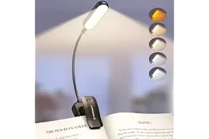 Glocusent 20 LED Luz Lectura Recargable, 5 Colores Libro para Leer en Cama | Para Lectores Nocturnos: Luz Libro 20 LED, Batería 1200mAh, 5 Colores, Pinza—Ideal para Leer en Cama