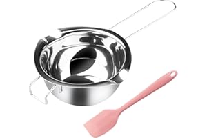 RHITCHY Pentola da fusione: bagnomaria - 400 ML ciotola di fusione a bagnomaria con spatola burro Il crogiolo in acciaio inox formaggio fuso, caramello, caramello, caramello, cera cioccolato, padella, in