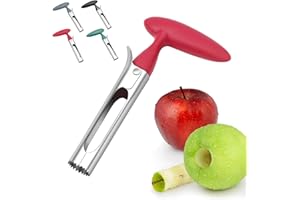 Senshuomy Apple Corer Remover,Premium Apple Corer with ABS Handle and Serrated Stainless Steel Blade - Easy-to-Use Apple Core Remover for Pears, Bell Peppers, Fujis, and Crispy Fruits-17.5cm(Red)
