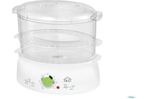 DCG DG2334 - Vaporera eléctrica 2 cestas 600w Electrodomésticos para el hogar, Color Blanco
