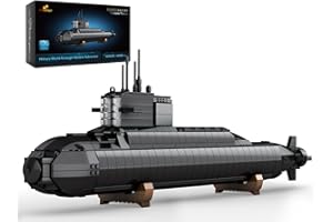 JMBricklayer Set di blocchi da costruzione per sottomarini nucleari, kit sottomarino militare con luci, storia della seconda guerra mondiale, decorazione per la casa da collezione, giocattoli da