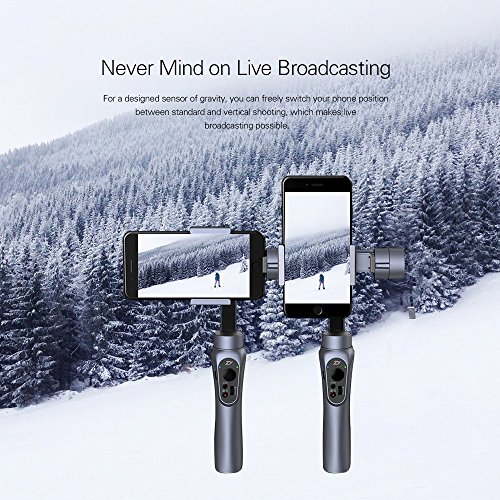 Zhiyun Smooth Q 3-Achsen Gimbal Schwebestativ fÃ¼r iPhone Huawei Samsung Android Smartphone(Schwarze Farbe)