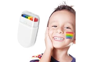 PEJLND Pride Rainbow Face Paint - 1Pcs Pride Rainbow Fan Brush Face Paint Stick Crayons Colors Face & Body Paints, Fancy Dress LGBT Make Up Pride Accessories for Gay Lesbian LGBT Pride Day Party Supplies