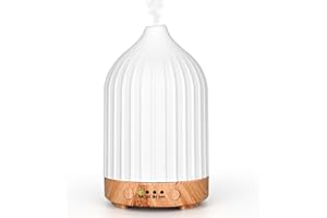 Vankarr Difusor Aceites Esenciales Difusor de Aromas Ultrasónico Difusor de Aromaterapia Humidificador Vaporizador de Esencias para Casa, Yoga (Blanco 250ml)