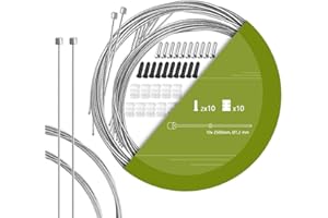 TAPKUA 10 Pezzi Cavi del Cambio per Bicicletta, 2500mm Cavo Cambio Universale per Mountain Bike, Bici da Corsa