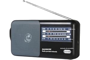 Raypow Radio de Portátil, 3 Bandas Radios de Transistor FM/Am/SW8~SW18 Tamaño Mediano Portátil Funciona con 2 Pilas LR20/D, Radio de Tamaño Mediano FM,Altavoz Fuerte,Uso en Interiores, Exteriores.