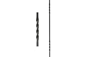 Black Country Metal Works Wrought Iron Stair Spindle - Double Fine Twist Design