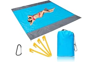 CHUANGOU Couverture Pique Niques imperméable，Anti Sable Tapis de Plage，pour Plage, Compact, Pic-nic, Le Jardin（200 X 210cm）