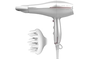 Cecotec Asciugacapelli Ionic IoniCare 5300 Maxi Aura Potenza 2200W, con ioni reali e flusso d'aria elevato, funzione Cool Air, 2 velocità e 3 temperature, bianco