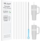Mt.Jun Stanley 30/40 oz Bardak i&ccedil;in 6'lı Paket Yedek Pipet, Premium Tritan Malzeme, BPA İ&ccedil;ermez ve Gıda Sınıfı, Temizleme Fır