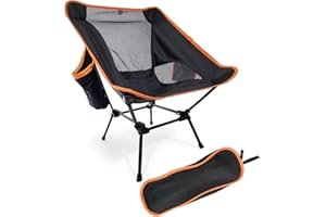 Kemraes Ultra Lightweight Camping Chairs for Adults, Folding Camping Chair with Pocket and Carrying Bag Compact Outdoor Beach Camping Chair for Outdoor, Garden, Picnic, Camping Fishing