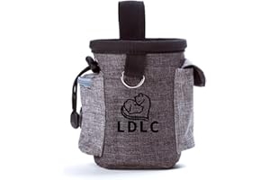 Roysmart Futterbeutel für Hunde, Leckerlibeutel für Hunde, Futtertasche für Leckerli für das Hundetraining mit Kotbeutelspender und Verstellbarem Gürtel (Grau)