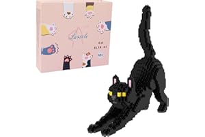Larcele 999 Pezzi Set di Costruzioni Micro Gatto Mattoncini da Costruzione KLJM-05 (Gatto Nero)