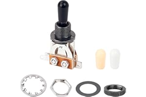 Banworks Interrupteur à bascule métrique à 3 voies pour guitare style Les Paul Epiphone EPI LP JT/DWQ-01 Gun Black avec pointe noire