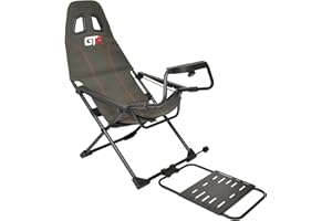 INDECA BUSINESS Soporte para Volante, INDECA Smart Racer GTR, Gamer Cockpit, Simracing, Silla Gaming, Plegable, Ajustable, Soporte para Pedales, Baquet, Asiento de Conducción, Compatible con Primeras Marcas