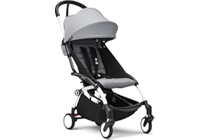 Cochecito Stokke YOYO3 a partir de 6 meses - Incluye chasis blanco/cojín de asiento Stone + dosel - Se pliega y despliega en un instante - Ligero y compacto - Compatible con equipaje de mano