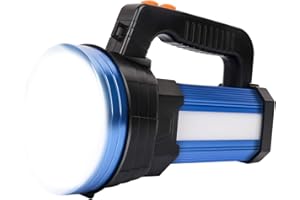 YBQZ Torcia LED Alta Potenza,Torcia Ricaricabile 12000 Lúmenes 10000mAH 6 Modalità Torcia Lanterna Super Luminoso IPX4 Impermeabile Lampada Emergenza Portatile per Campeggio Caccia Ciclismo Escursioni