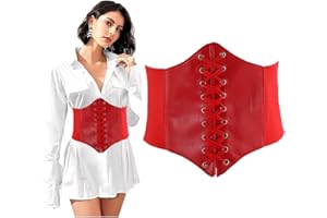 GANMFOYC Women's Braided Lace-up Corset Elastic Wide Belt, Tied Waspie Waist Belt for Women Skinny Woven Belt For Jeans Dress