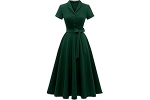 Wedtrend Sukienka koktajlowa w stylu vintage, linia A, długość do połowy, dekolt w serek, sukienka wieczorowa, elegancka sukienka na czas