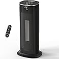 17 Inch Electric Heater 2000W Energy Efficient Space Heater with Thermostat Remote Control 75° Oscillating Portable Heater 3-Mode Tip-over & Overheat Protection Ceramic Fan Heater for Home Black