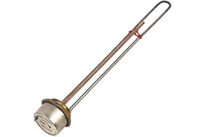 SPARES2GO 27" Incoloy Hard Hot Water Immersion Heater Boiler Element + Copper Pocket + Thermostat