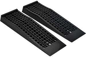 CNCYEAH 2 rampy najazdowe do samochodów osobowych, rampa do krawężników, rampy progowe, rampy do ładowania, gumowe rampy, obciążenie 3 tony, z ochroną przeciwjazdową 70 x 19,5 x 8 cm