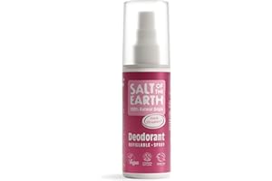 ‎SALT OF THE EARTH Natural Deodorant Spray by Salt of the Earth, Sweet Strawberry - Vegan, Long Lasting Protection, Leaping Bunny Approved, Made in the UK - 100ml