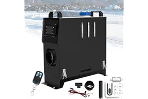 PRIJESSE 8KW Diesel Lufterhitzer, 12V Standhezung Diesel, Luft Dieselheizung, Air Diesel Heizung mit Schalldämpfer&LCD Schalter, Standheizung für Auto RV Boote LKW Wohnmobil Bus (Type1 Schwarz)