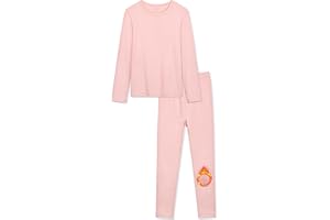 VZV Thermounterwäsche Kinder Mädchen Innenfleece Skiunterwäsche Kinder Funktionsunterwäsche Sets Thermo Unterwäsche Thermounterhemd und Thermo Leggings für Mädchen