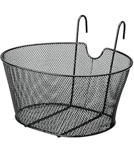 Cestino Anteriore Ovale Con Ganci Bianco / Fuxia Con Fiori Bici Bambin