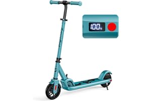 ‎SMOOSAT SmooSat E9 Elektroroller für Kinder, 2 Geschwindigkeitsmodi bis zu 16 km/h, sichtbarer Batteriestand, Höhenverstellbar und Faltbar, Elektroroller für Kinder ab 8 Jahren, Kindergeschenke