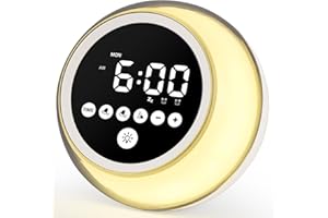 ANNNGUL Wake Up Light Sunrise Alarm Clock, Loud Digital Clock with Sunrise Simulation, Color Light, Dimmer, Weekday/Weekend Mode, Adjustable Volume for Heavy Sleepers, Adults, Teens
