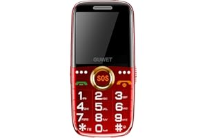 Guwet Big Button Mobile Phone for Elderly, GSM Unlocked Senior Mobile Phone, 1800mAh Battery | SOS Button | Dual-SIM Basic mobile phones | USB-C | Torch | 2.0 Inches LCD Display | G938| Red