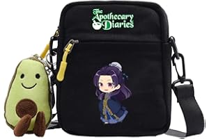 XHOMESHOP The Apothecary Diaries Canvas Holdall Unisex Mini-Gürteltasche mit verstellbarem Riemen Maomao Crossbody Bag Jinshi Daypack Maomao Small Square Bag