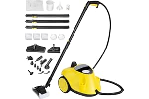 TECKZOON Limpiador a Vapor 2100 W Mejorado con 29 Accesorio, Multifunción con Depósito 2,1 L, Presión 5 bar, Kit de Suelos y Boquillas, Alarma de Agua Baja, para Alfombras, Azulejos, Ventanas, Suelos