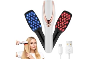 SH-RuiDu Pettine massaggiatore 3 in 1 per fototerapia del cuoio capelluto, portatile, ricaricabile tramite USB, anti perdita di capelli, spazzola elettrica per donne e uomini, compleanno, San