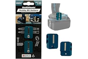 StealthMounts Blue Stubby Magnetic Bit Holder Compatible with Makita- 2 Pack | Drill Bit Organizer | Made in The UK