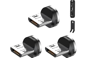 TUNKIA 9-stifts mikro USB snabbladdare magnet adapter [3 stycken), magnetisk kontakt reservkontakt telefon dammskydd kontakt