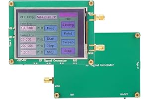 TOPIKY Sorgente del Segnale RF, Modulo Generatore della Sorgente del Segnale RF Alta stabilità Frequenza a Basso Rumore MAX2870 23,5-6000 M, -4~5 DBm, 4 Livelli di Controllo Touch Screen
