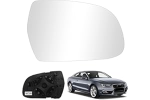 KAMANAN Spiegelglas Heizbar Spiegelglas Außenspiegel Glas Asphärisch Ersatz Spiegelglas Außenspiegel Kompatibel mit Audi A3 8P A4 8K A5 8T (R)