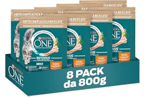 PURINA ONE Bifensis Crocchette per Gatti Adulti con Pollo e Cereali Integrali 8 Sacchi da 800g