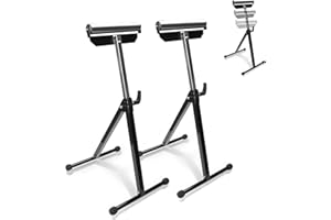 SWANEW 2 Stück Rollenbock Rollbock Klappbock, 68-108CM Höhenverstellbar, 90 kg Tragkraft, Rollenständer, Stufenlose Einstellung Stützbock